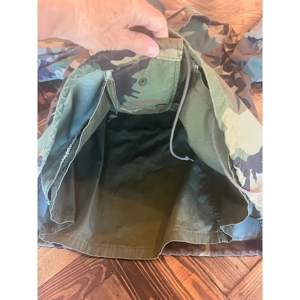 US Military Camo Hooded Jacket Men Medium Hunting Utility Tactical Work Outdoor